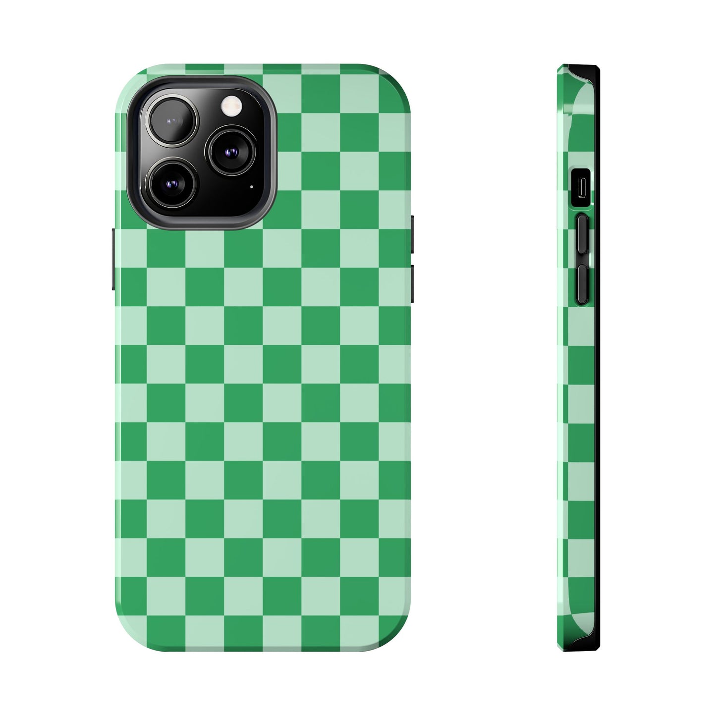 CHECKED GREEN-Tough Phone Cases