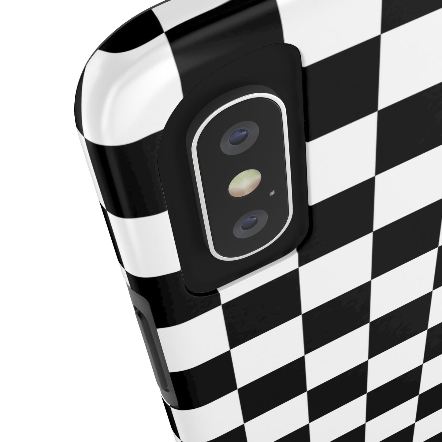 CHECKED BLACK AND WHITE- Tough Phone Cases