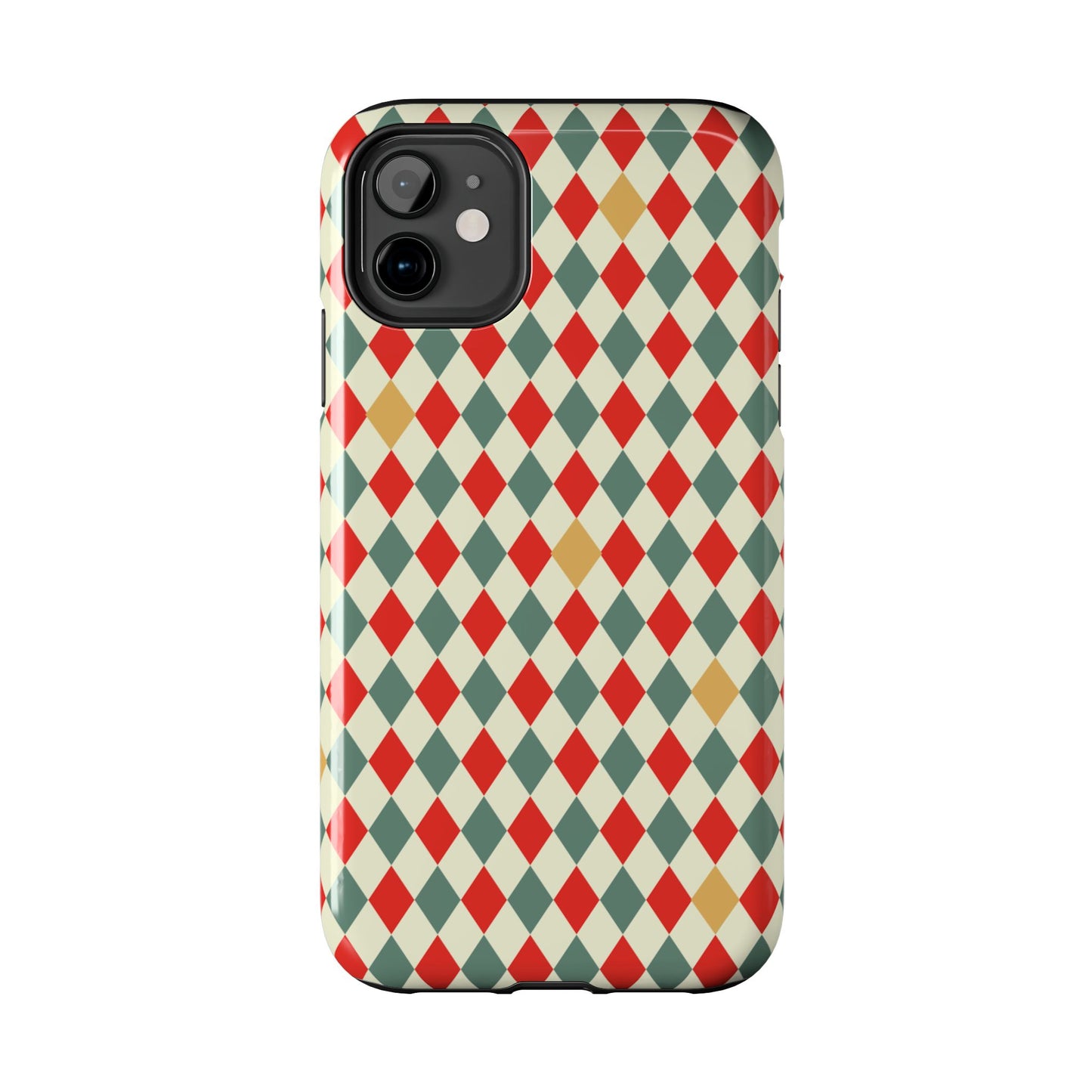 DIAMOND CHECKED CHRISTMAS COLORS-Tough Phone Cases