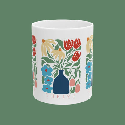 THRIVE FLORAL Ceramic Mug, (11oz, 15oz)