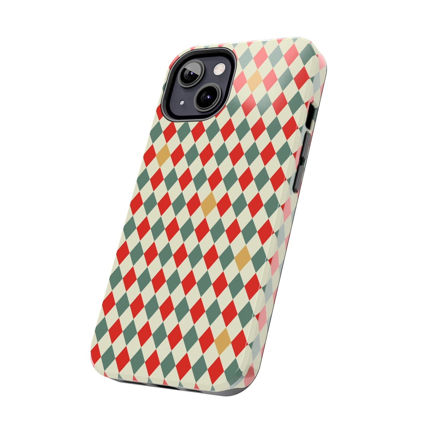 DIAMOND CHECKED CHRISTMAS COLORS-Tough Phone Cases