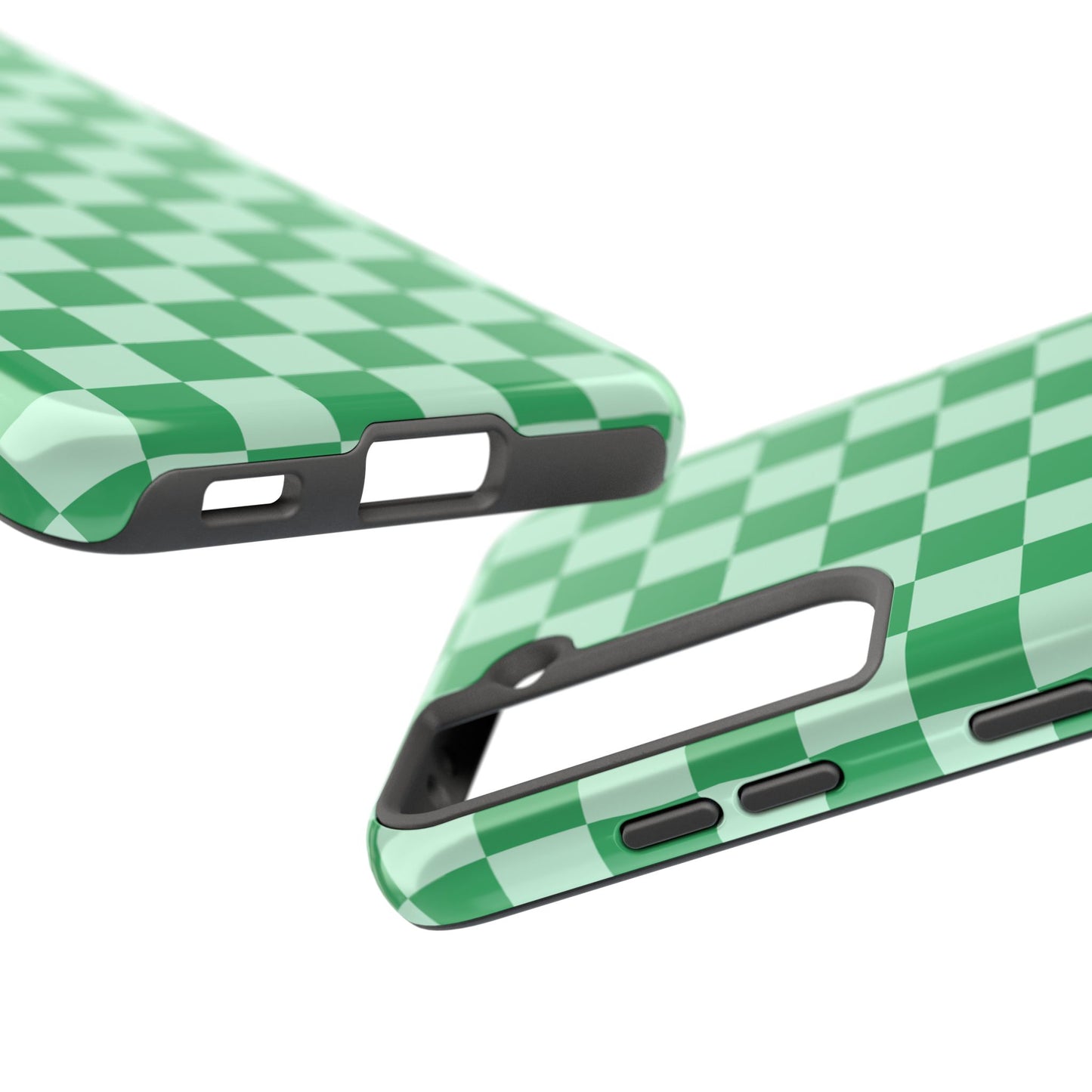 CHECKED GREEN-Tough Phone Cases