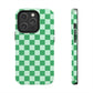 CHECKED GREEN-Tough Phone Cases