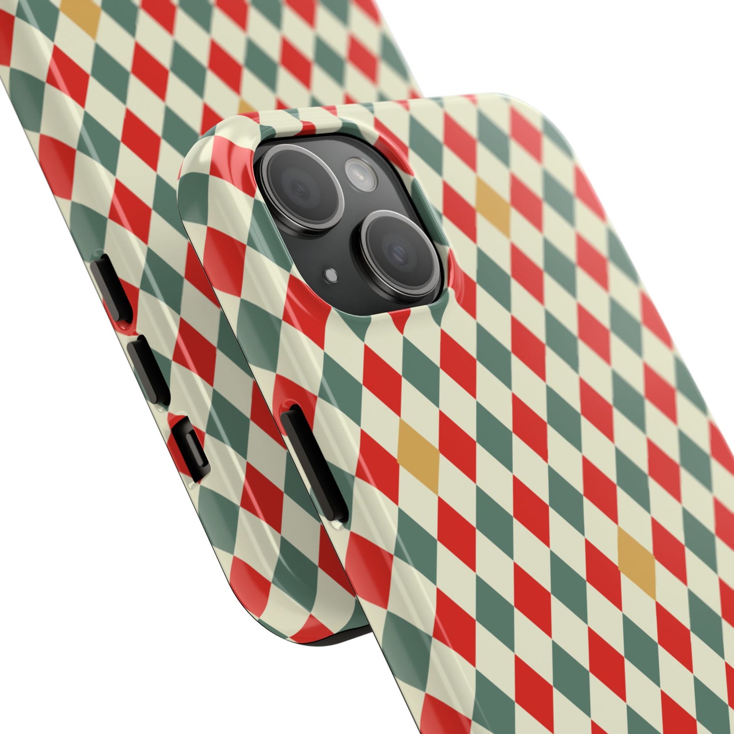 DIAMOND CHECKED CHRISTMAS COLORS-Tough Phone Cases