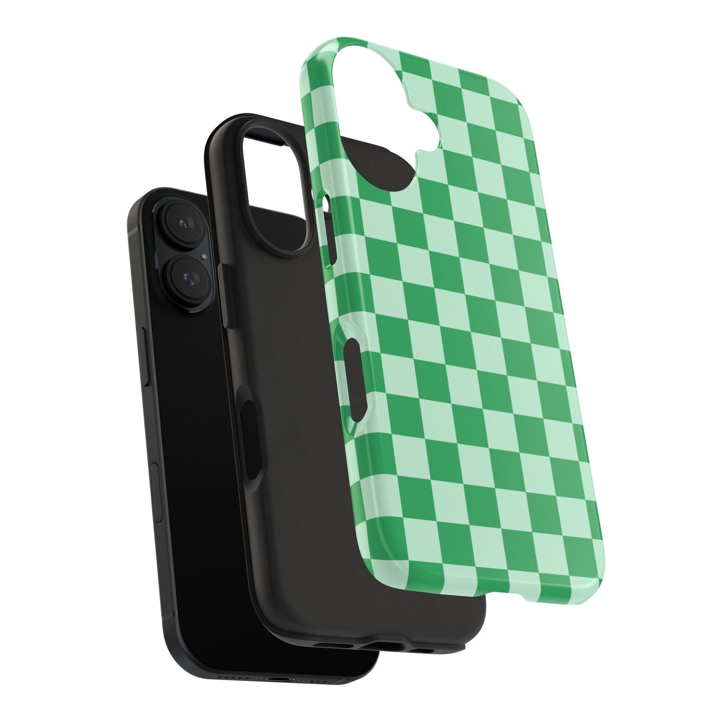 CHECKED GREEN-Tough Phone Cases