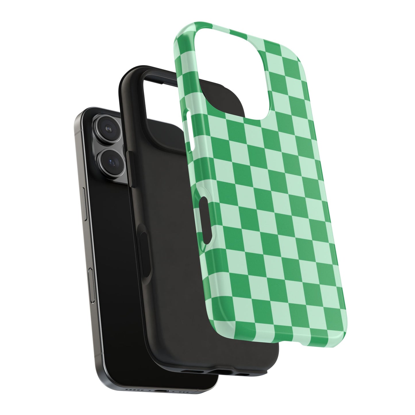 CHECKED GREEN-Tough Phone Cases