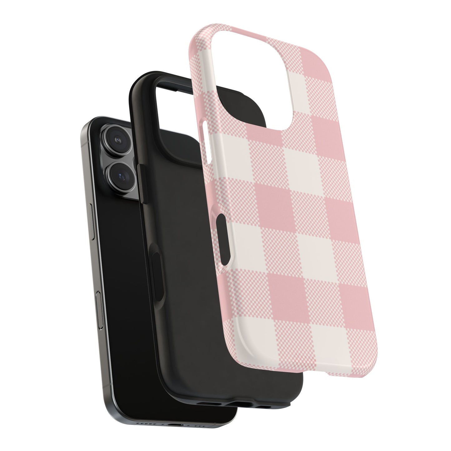 PINK CHECKED-Tough Phone Cases