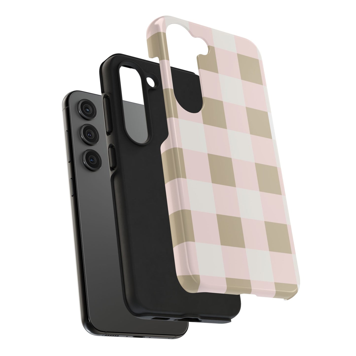 TAN CHECKED-TOUGH PHONE CASE