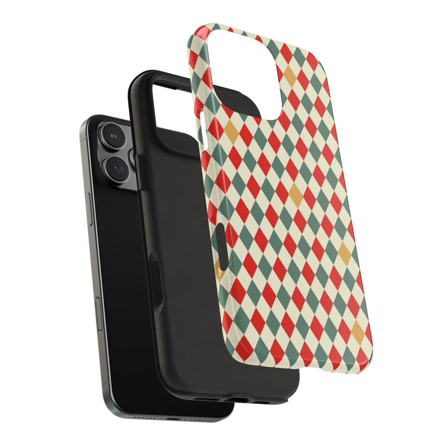 DIAMOND CHECKED CHRISTMAS COLORS-Tough Phone Cases