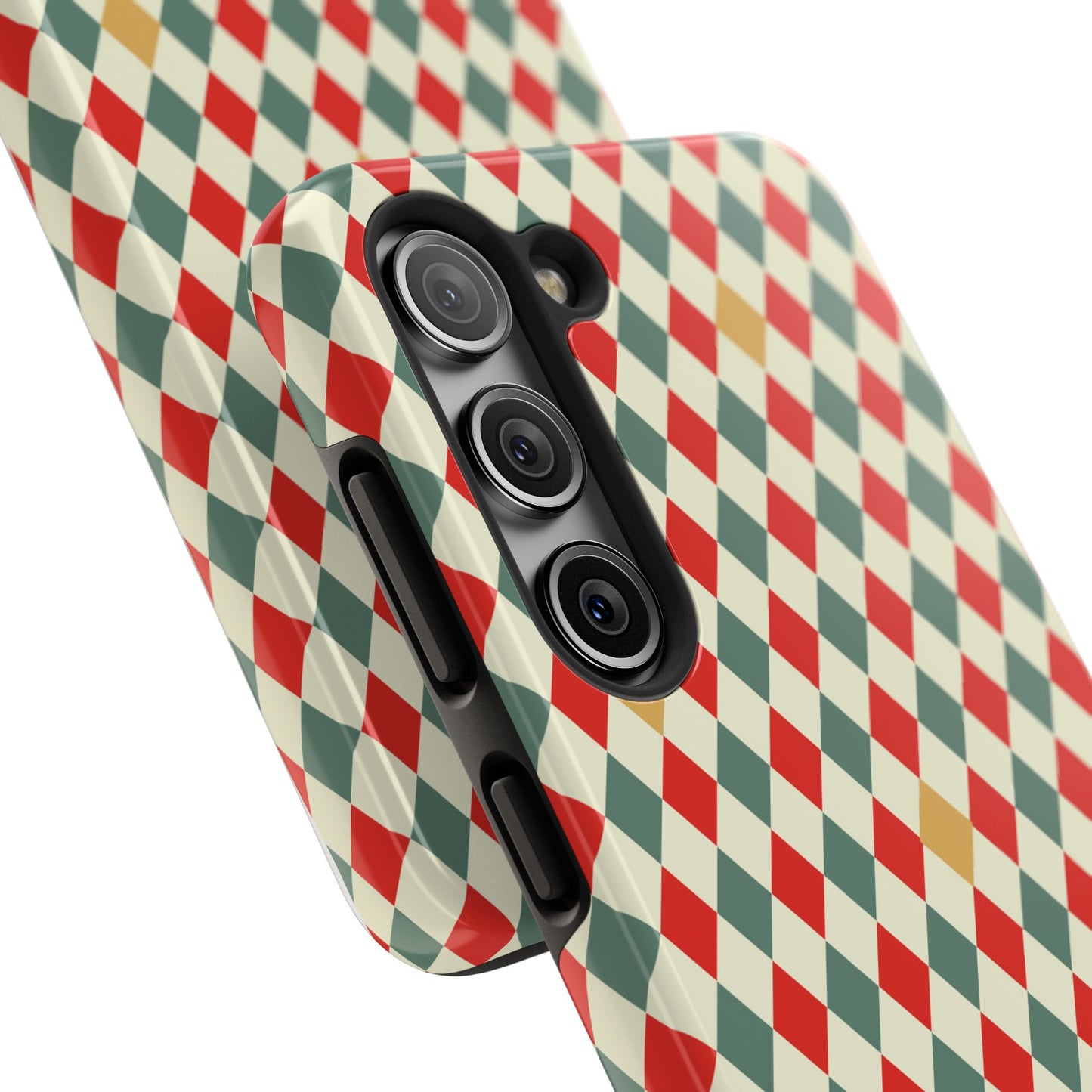 DIAMOND CHECKED CHRISTMAS COLORS-Tough Phone Cases