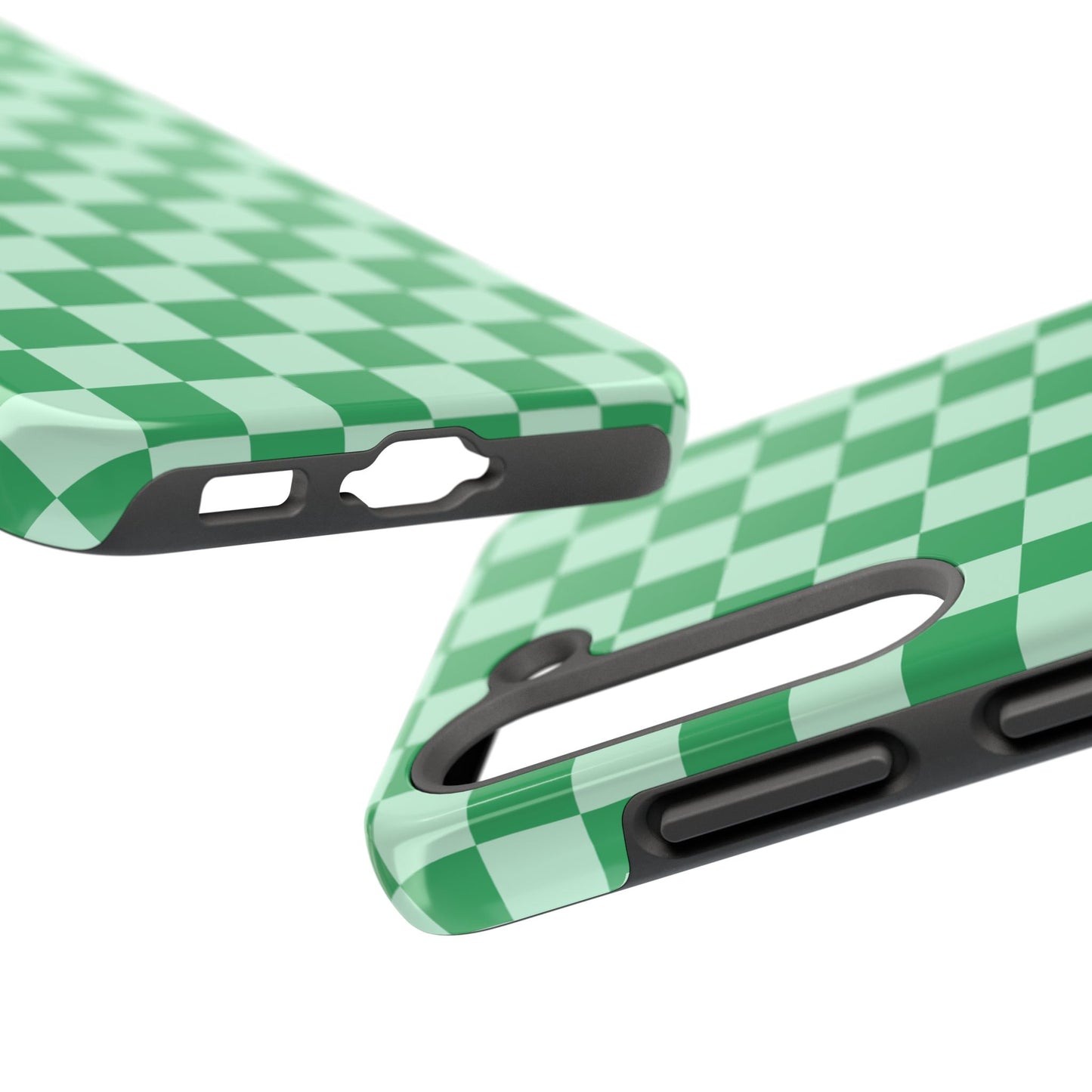 CHECKED GREEN-Tough Phone Cases