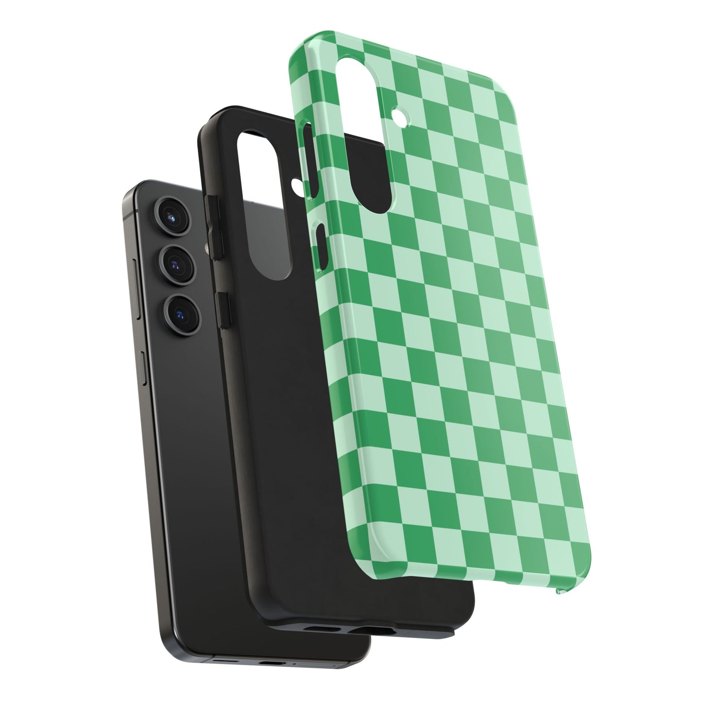 CHECKED GREEN-Tough Phone Cases