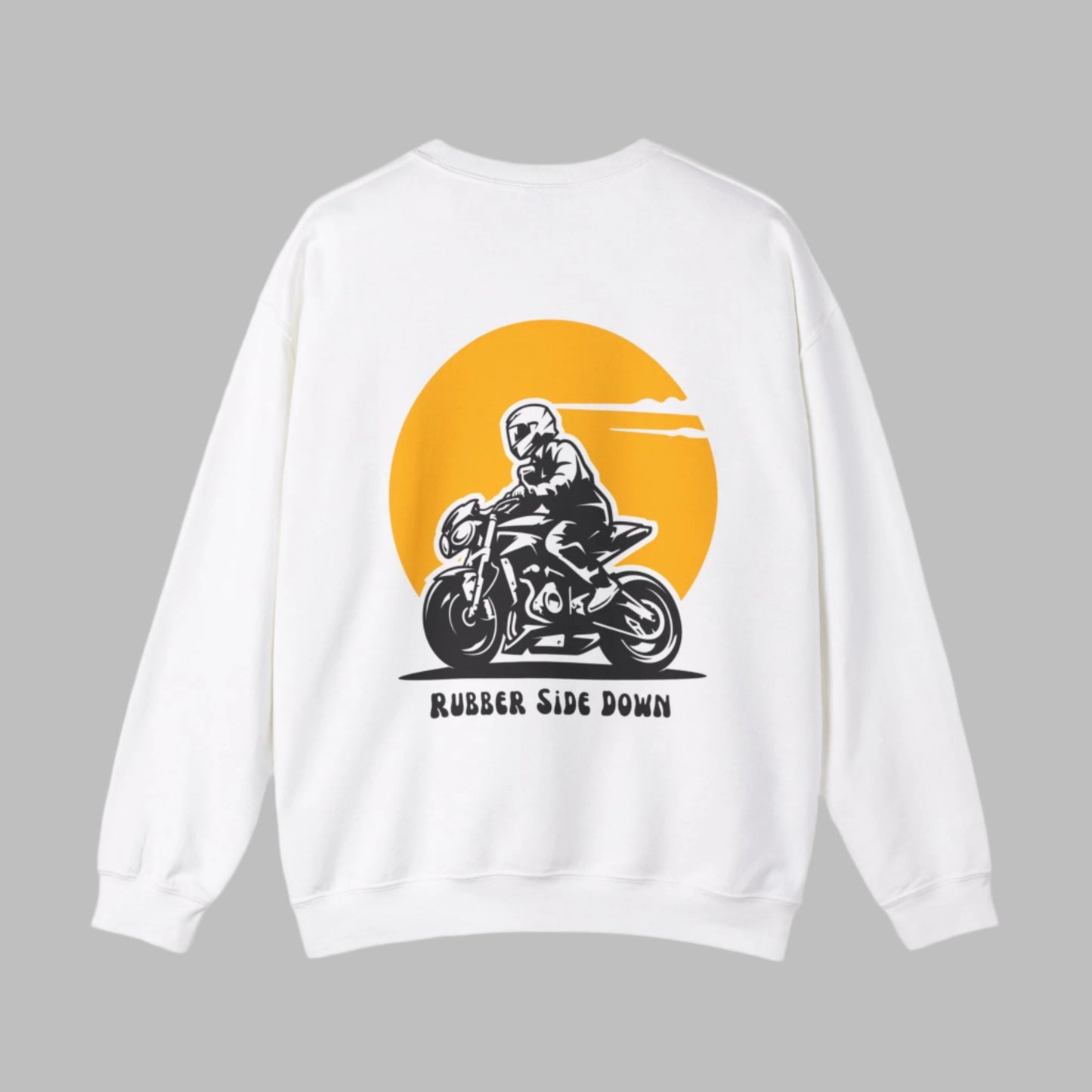 🌅Rubber Side Down Motorcycle Unisex Heavy Blend™ Crewneck Sweatshirt