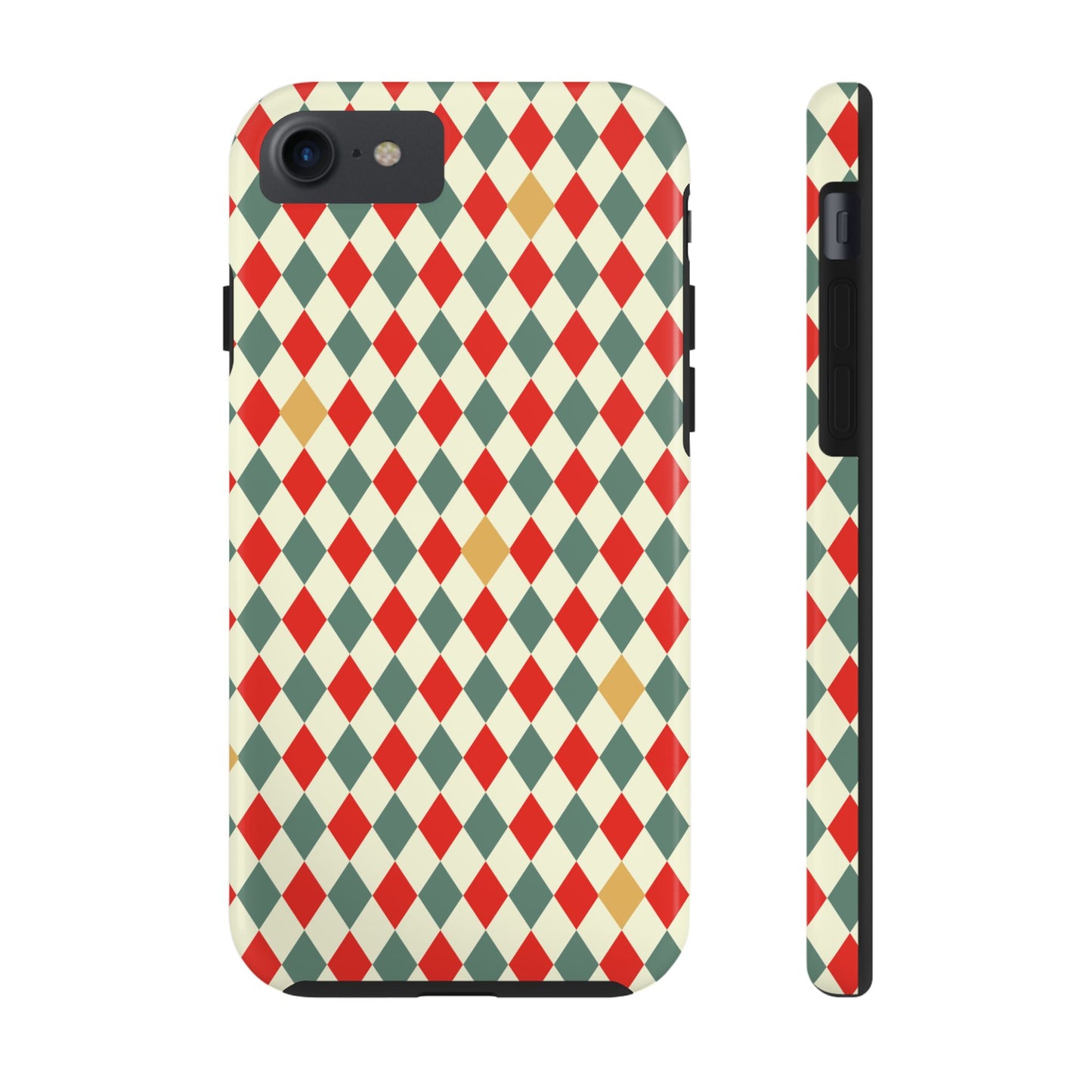 DIAMOND CHECKED CHRISTMAS COLORS-Tough Phone Cases