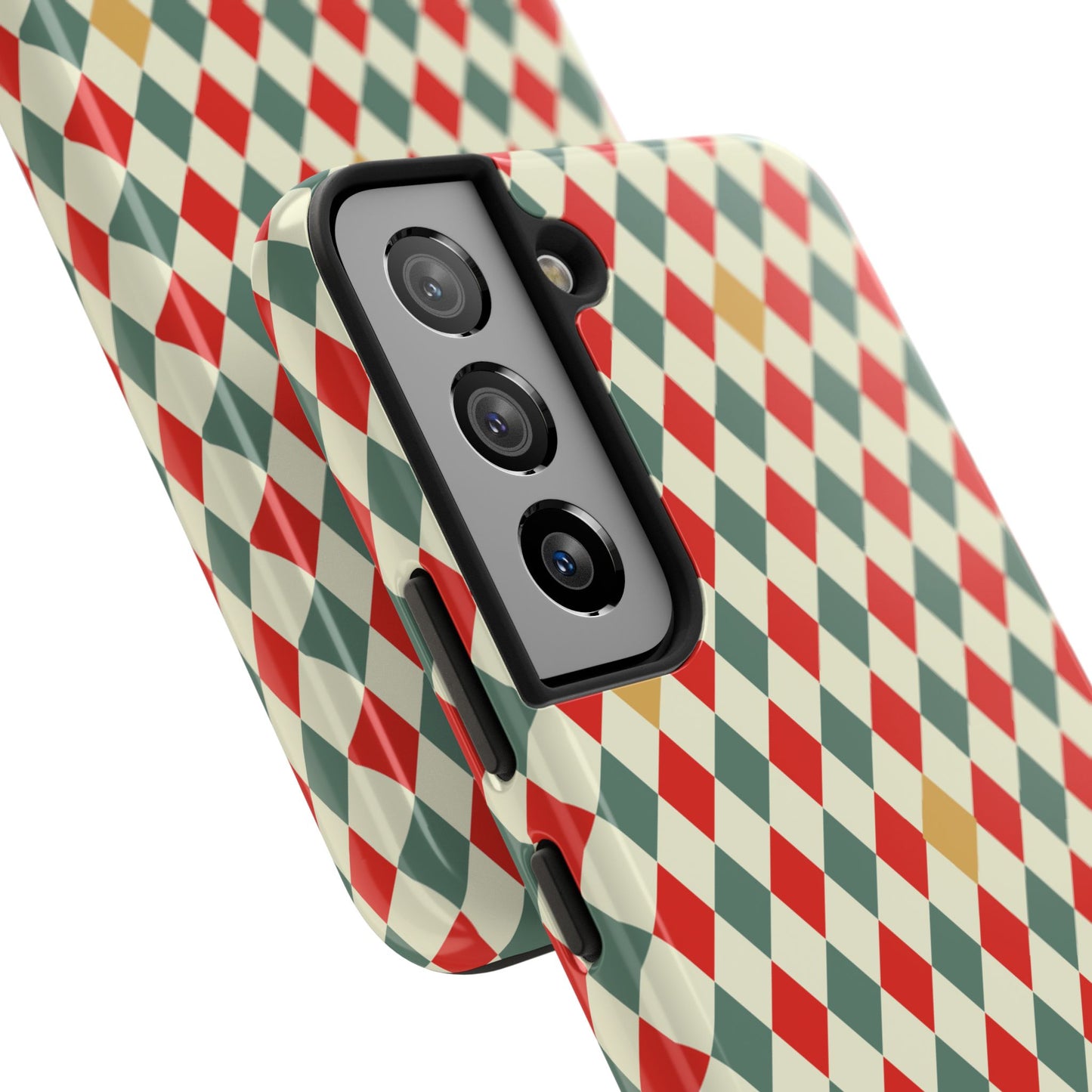 DIAMOND CHECKED CHRISTMAS COLORS-Tough Phone Cases