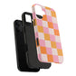 CHECKED ORANGE PINK WHITE-Tough Phone Cases