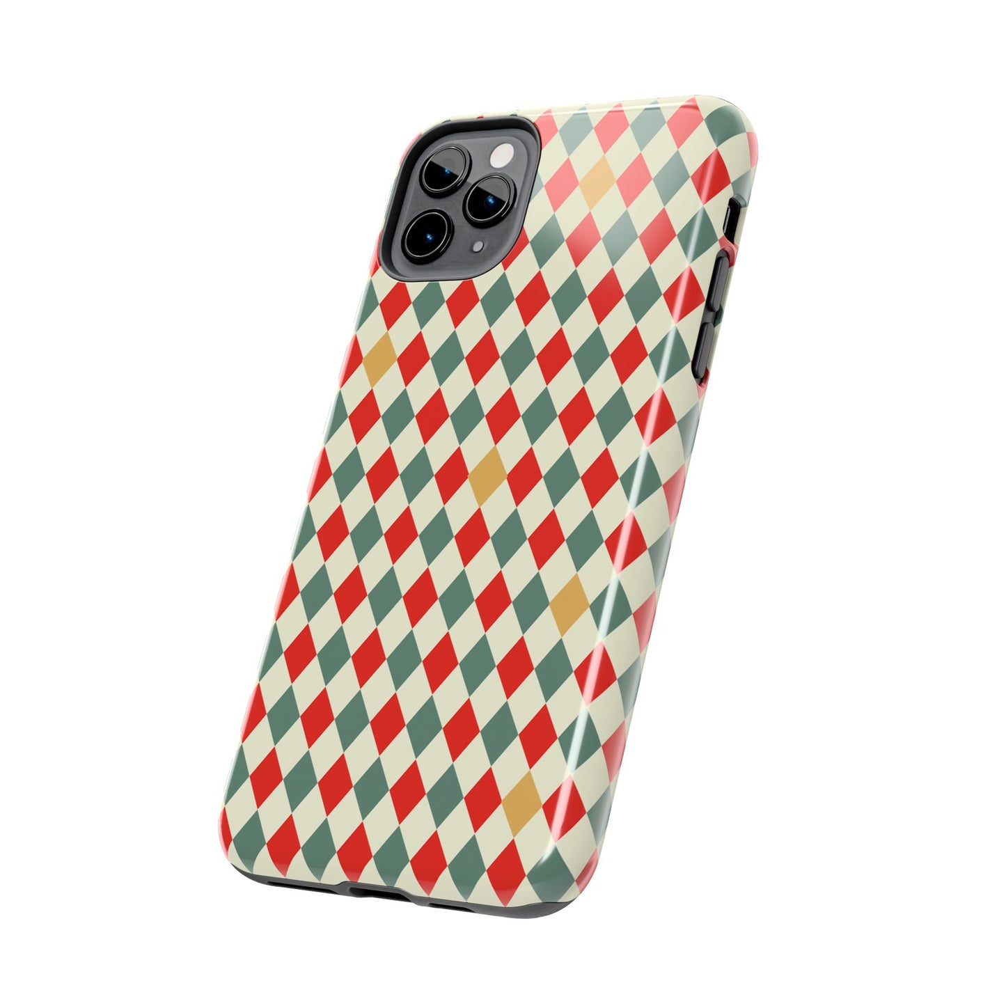 DIAMOND CHECKED CHRISTMAS COLORS-Tough Phone Cases