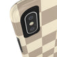 CHECKED TAN + CREAM- Tough Phone Cases