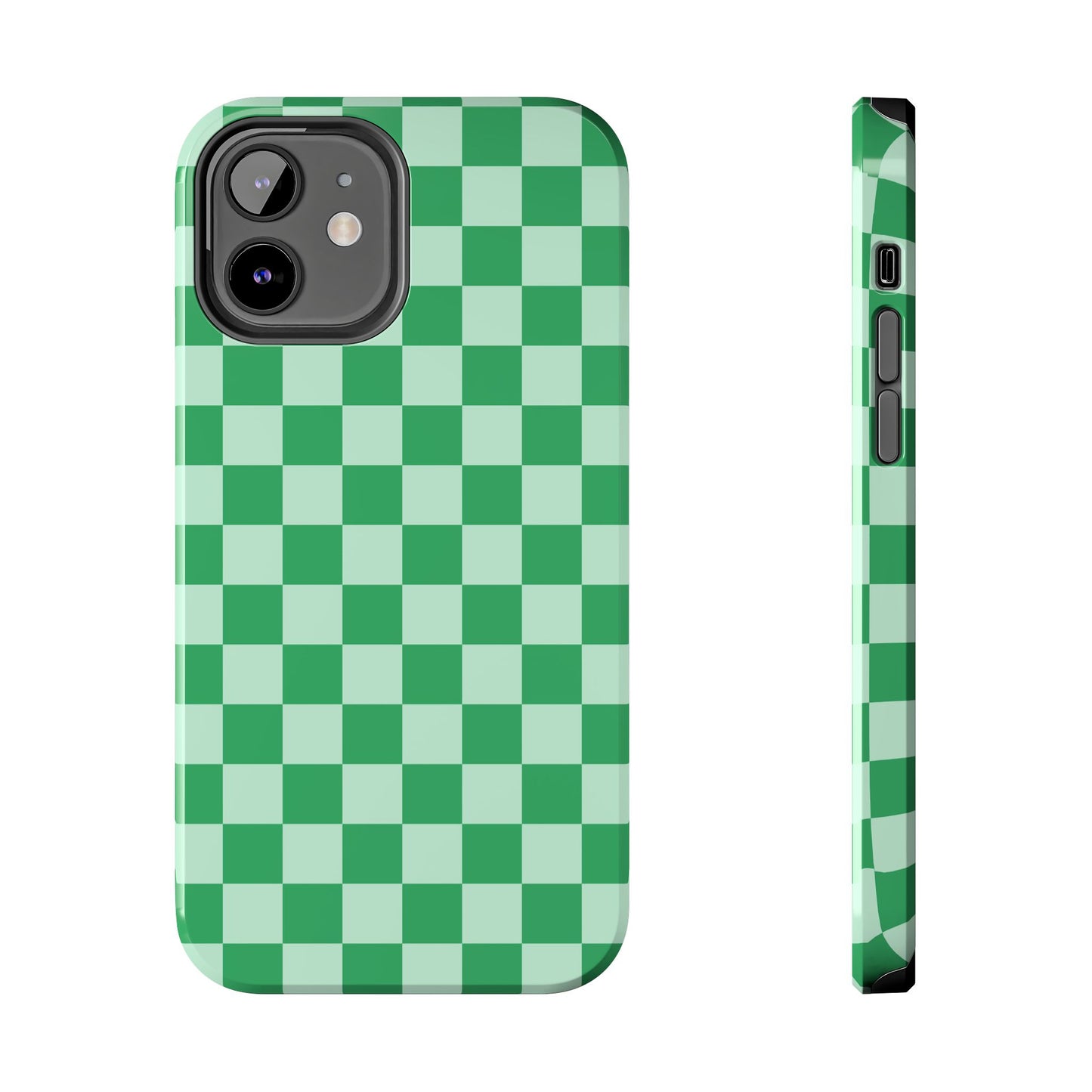 CHECKED GREEN-Tough Phone Cases