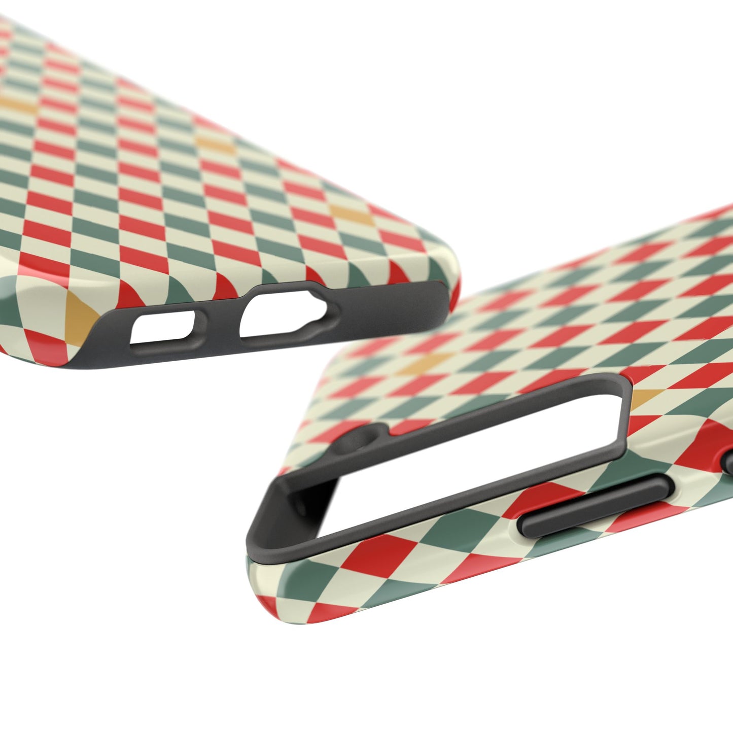 DIAMOND CHECKED CHRISTMAS COLORS-Tough Phone Cases