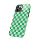 CHECKED GREEN-Tough Phone Cases