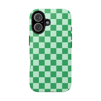 CHECKED GREEN-Tough Phone Cases