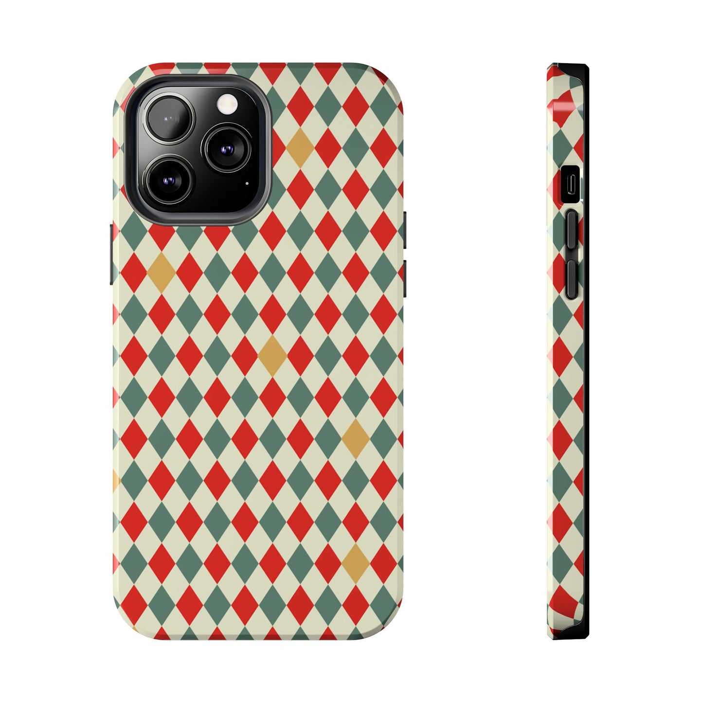 DIAMOND CHECKED CHRISTMAS COLORS-Tough Phone Cases