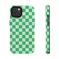 CHECKED GREEN-Tough Phone Cases