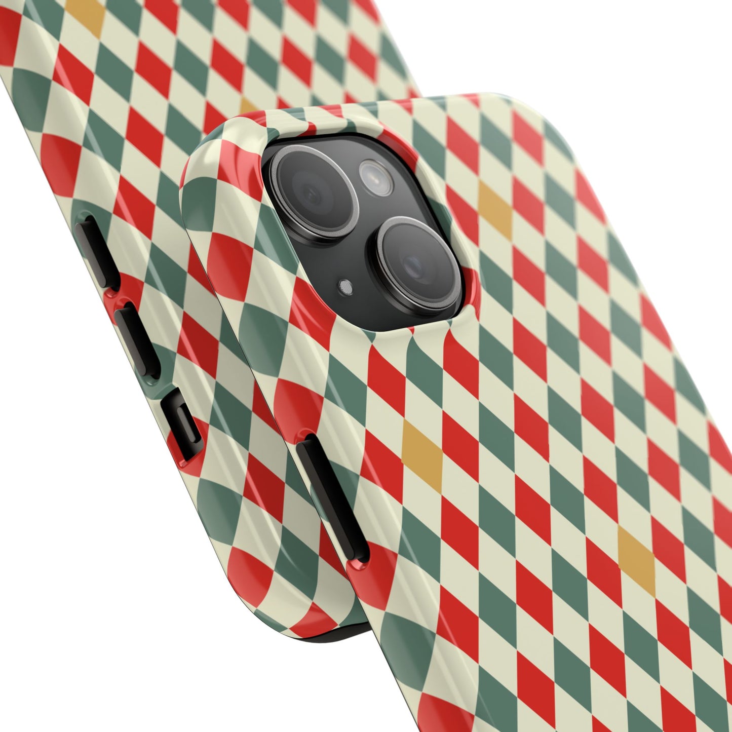 DIAMOND CHECKED CHRISTMAS COLORS-Tough Phone Cases