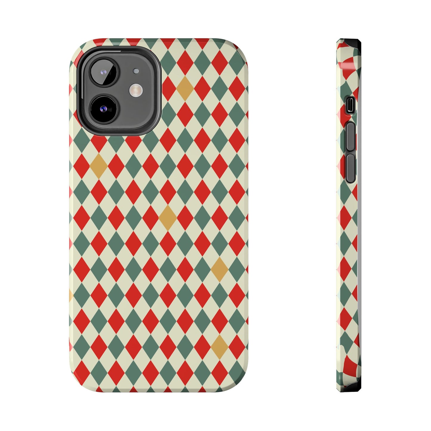 DIAMOND CHECKED CHRISTMAS COLORS-Tough Phone Cases