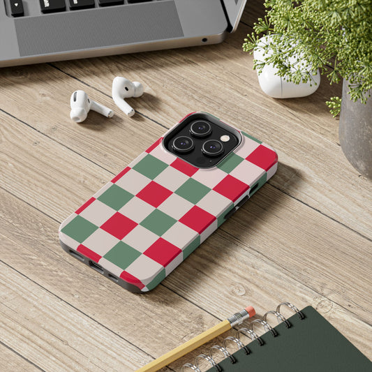 CHECKED RED GREEN-TOUGH PHONE CASES