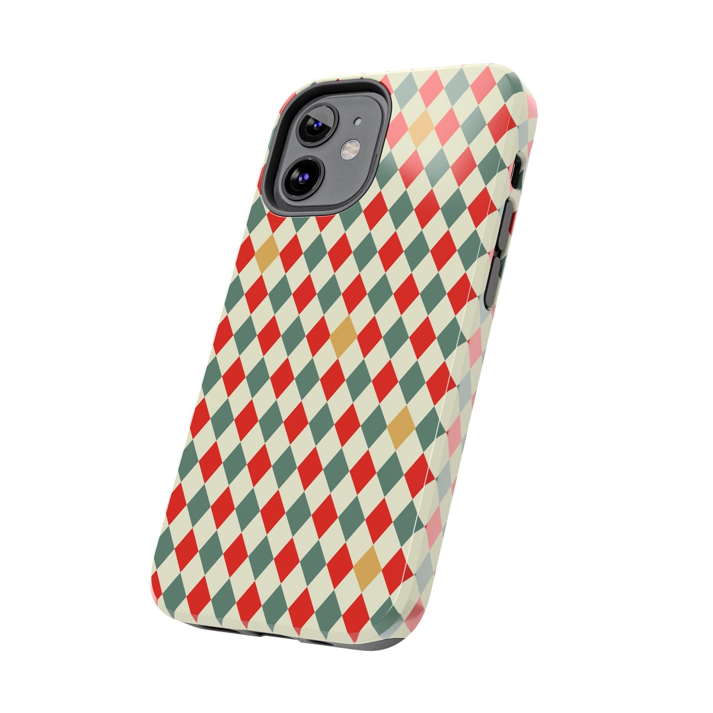 DIAMOND CHECKED CHRISTMAS COLORS-Tough Phone Cases