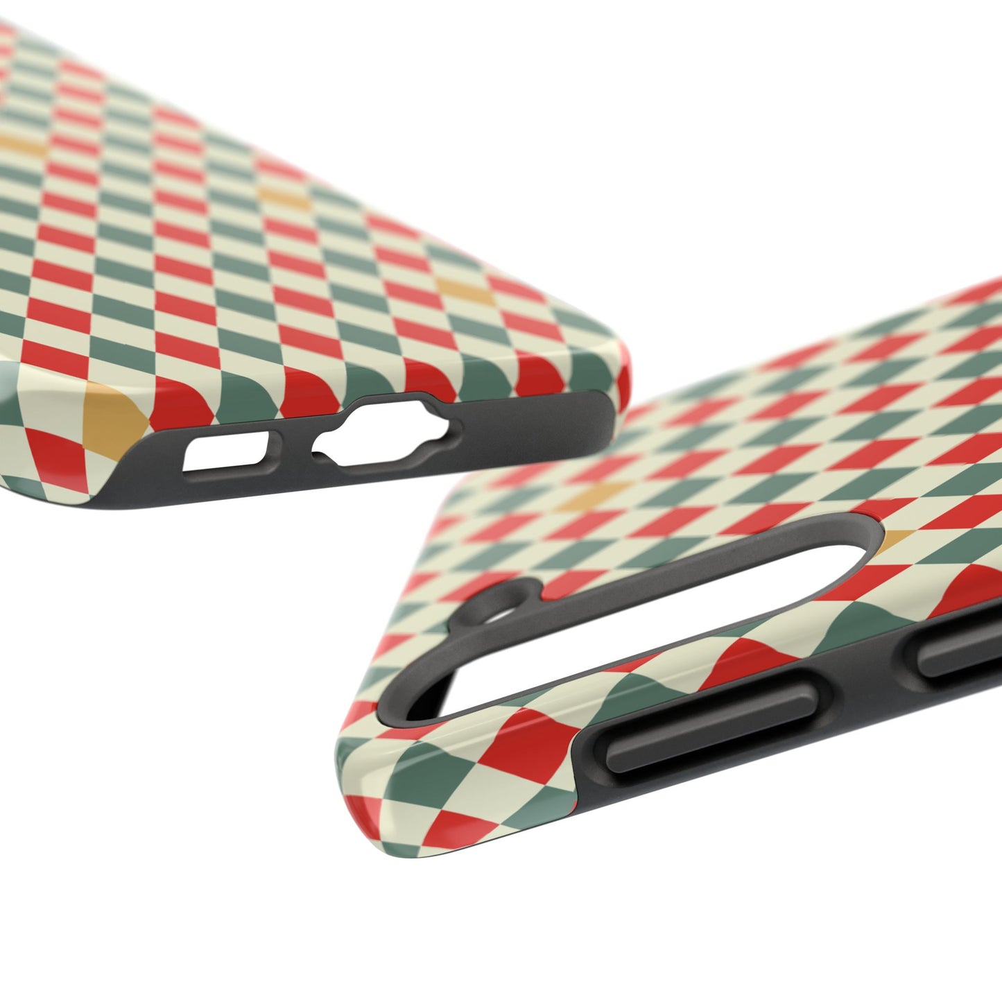 DIAMOND CHECKED CHRISTMAS COLORS-Tough Phone Cases