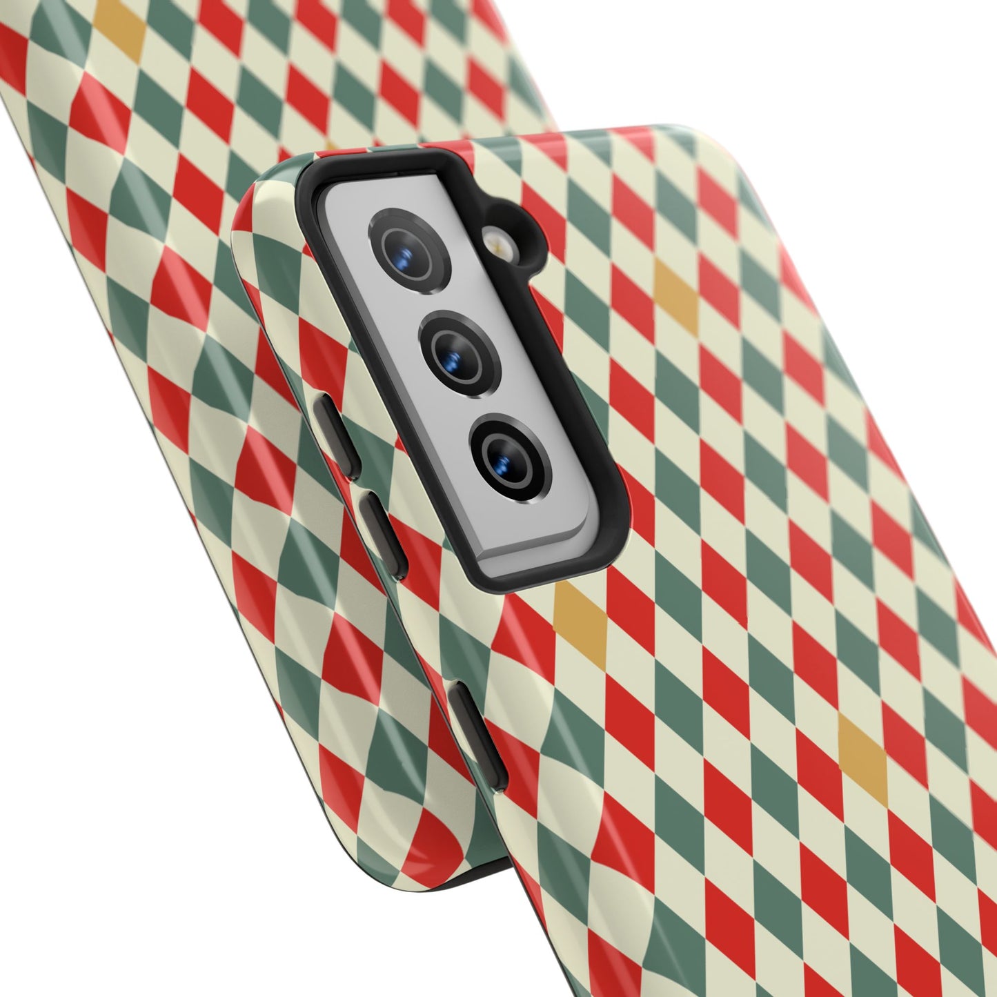 DIAMOND CHECKED CHRISTMAS COLORS-Tough Phone Cases