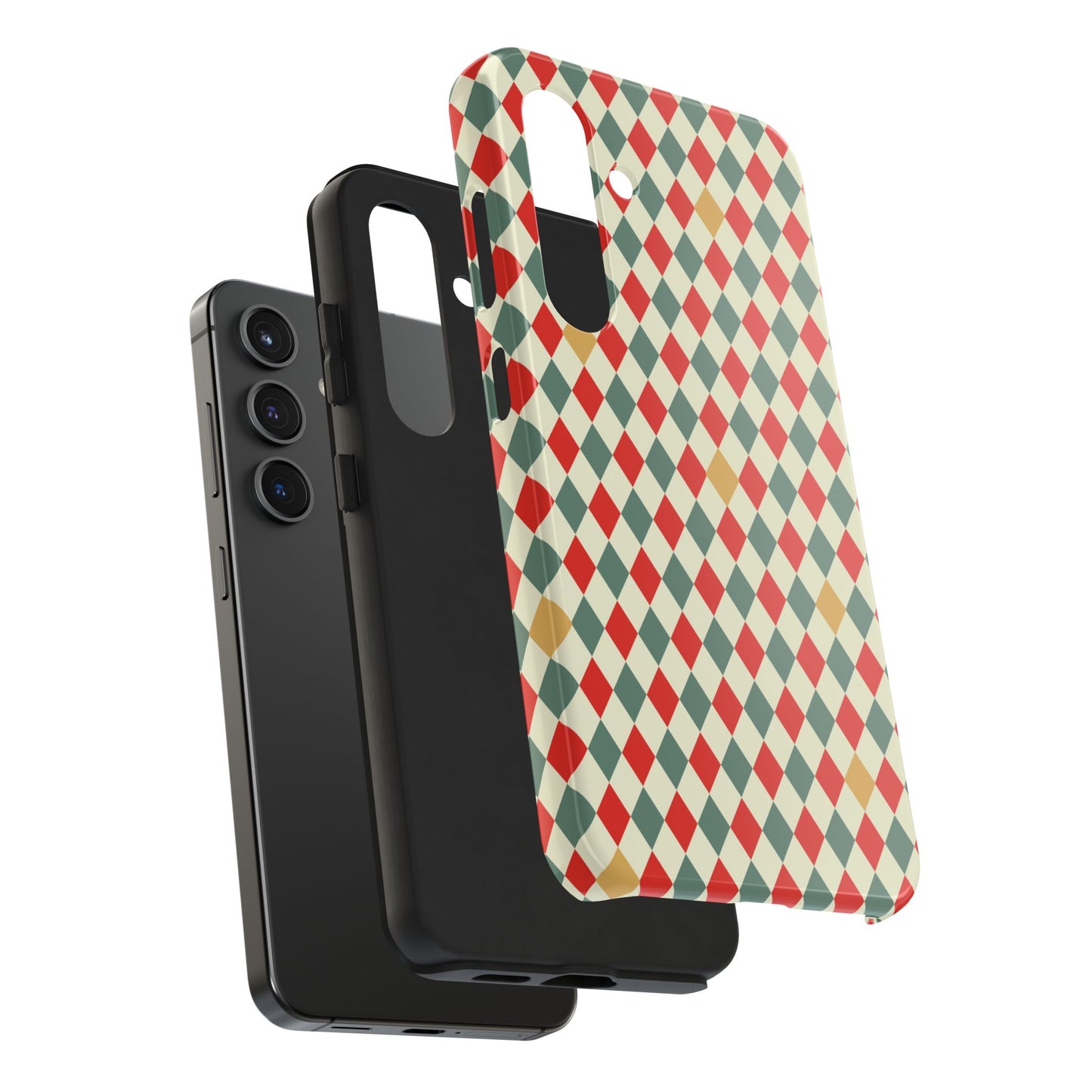 DIAMOND CHECKED CHRISTMAS COLORS-Tough Phone Cases