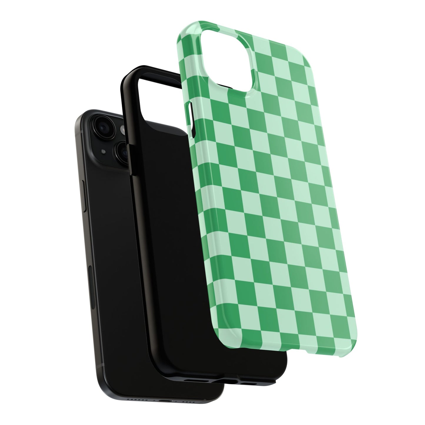 CHECKED GREEN-Tough Phone Cases