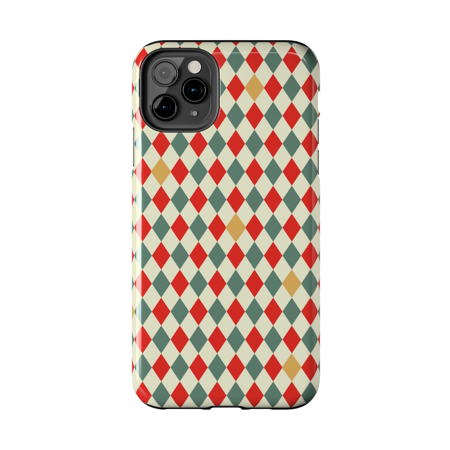 DIAMOND CHECKED CHRISTMAS COLORS-Tough Phone Cases