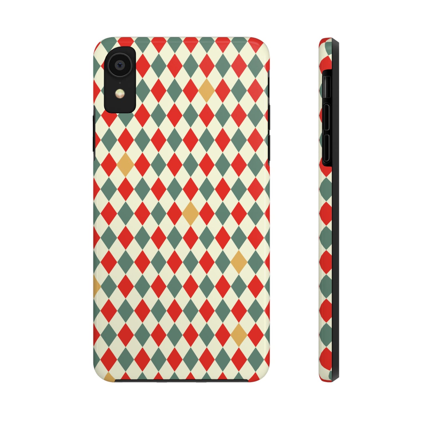 DIAMOND CHECKED CHRISTMAS COLORS-Tough Phone Cases