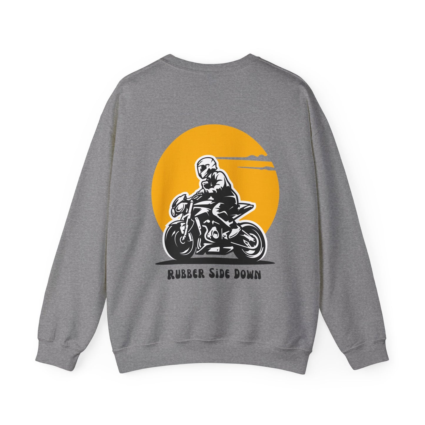 🌅Rubber Side Down Motorcycle Unisex Heavy Blend™ Crewneck Sweatshirt