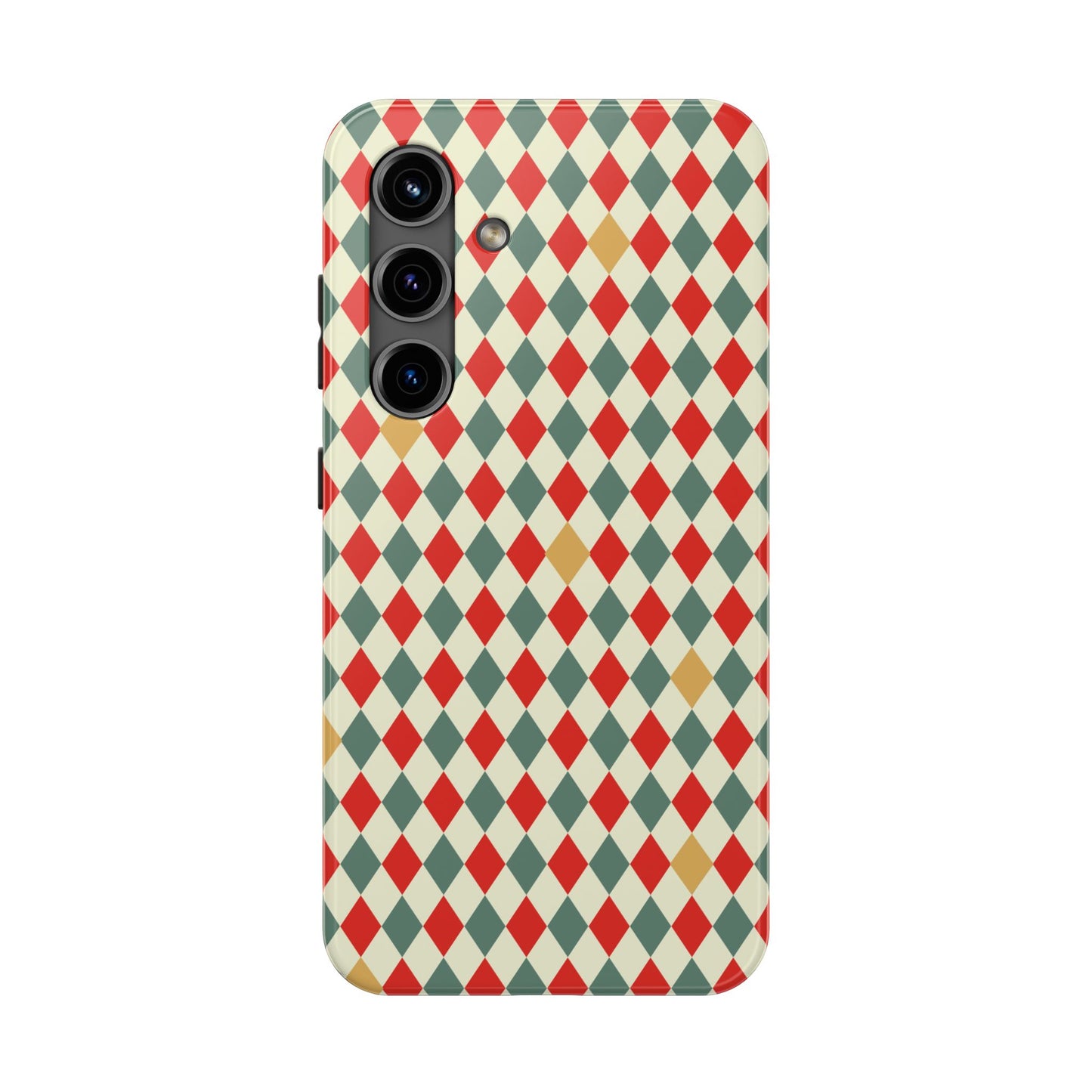 DIAMOND CHECKED CHRISTMAS COLORS-Tough Phone Cases