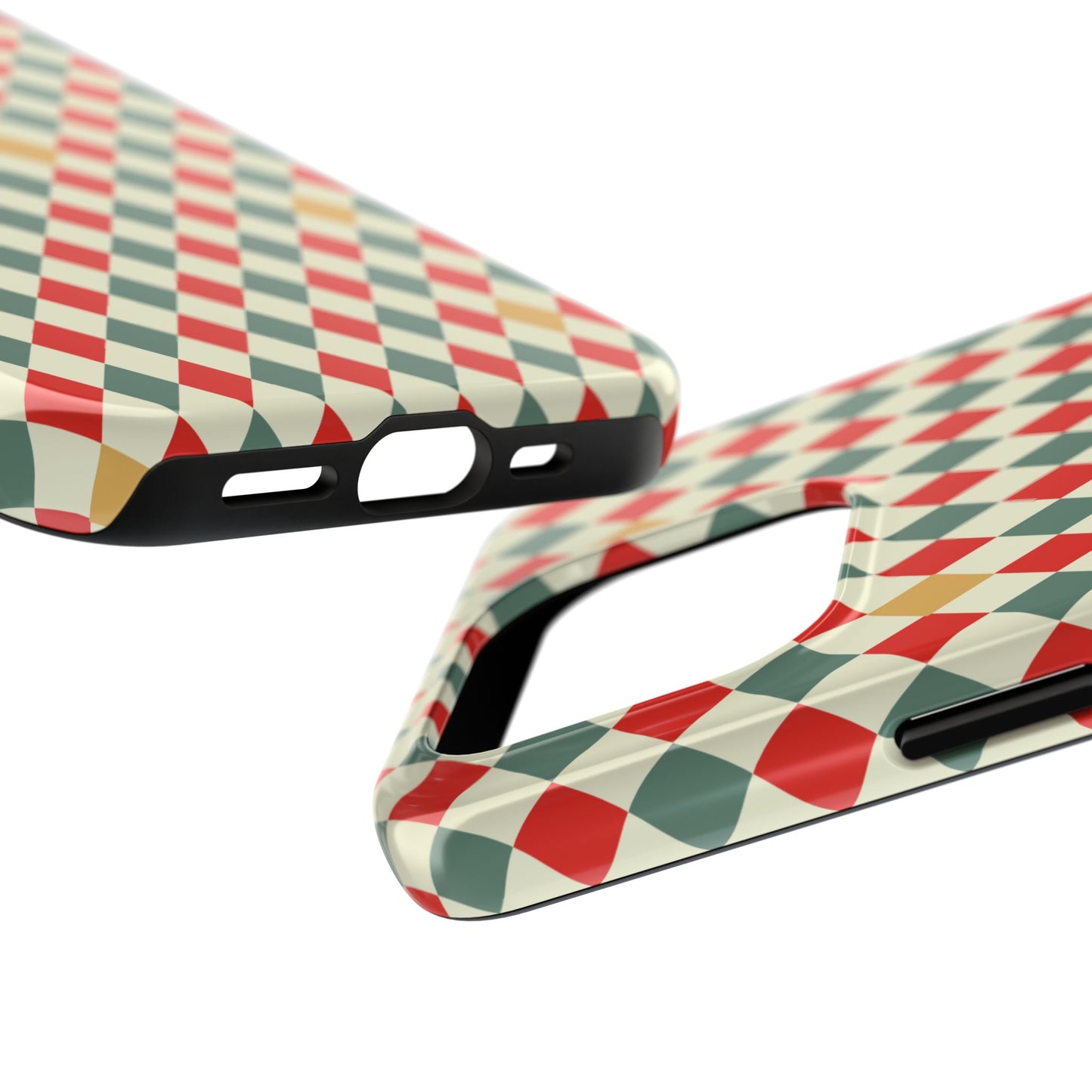 DIAMOND CHECKED CHRISTMAS COLORS-Tough Phone Cases