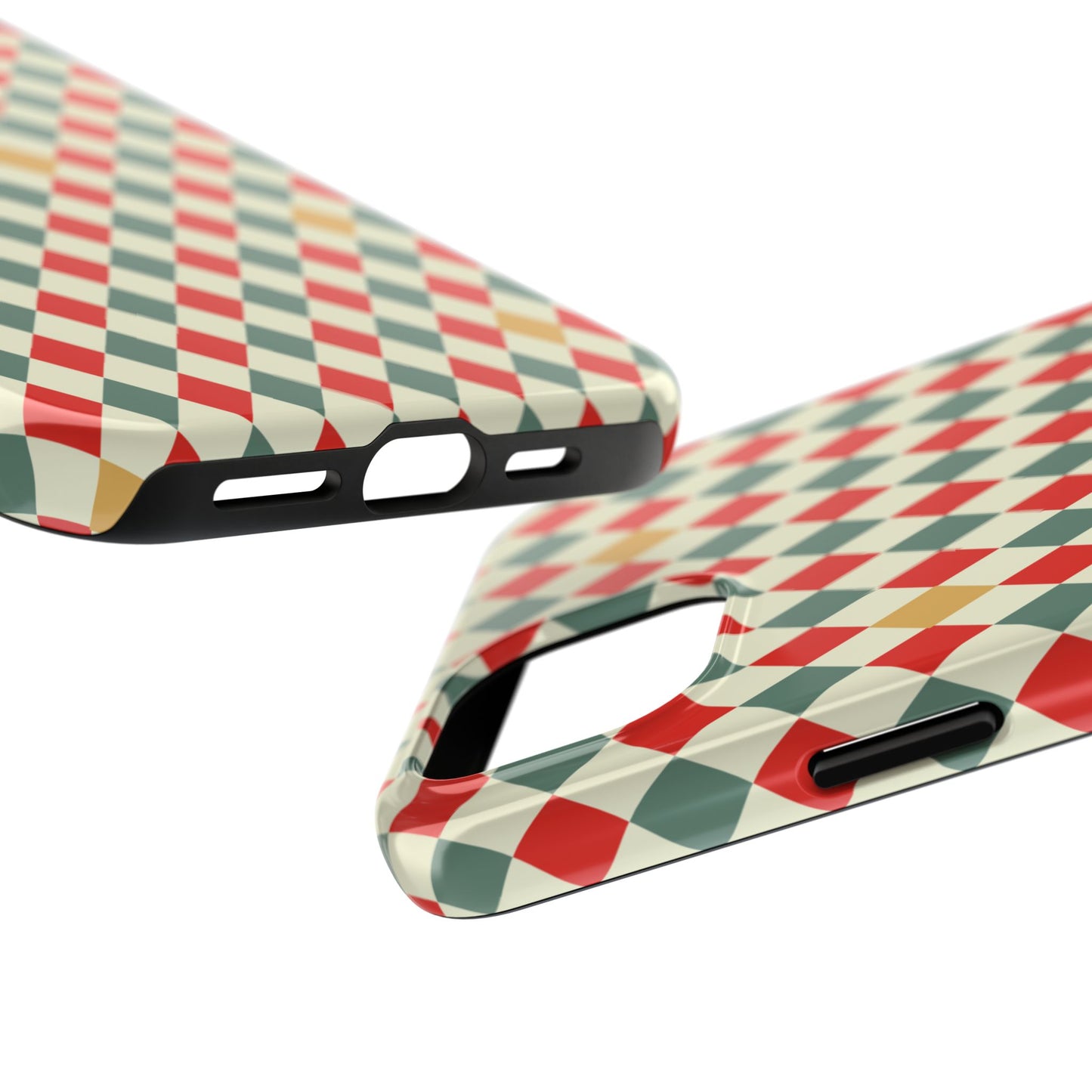 DIAMOND CHECKED CHRISTMAS COLORS-Tough Phone Cases