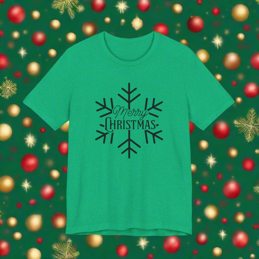 Merry Christmas Snowflake Unisex Jersey Short Sleeve Tee