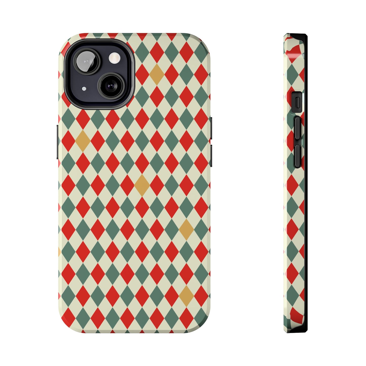 DIAMOND CHECKED CHRISTMAS COLORS-Tough Phone Cases