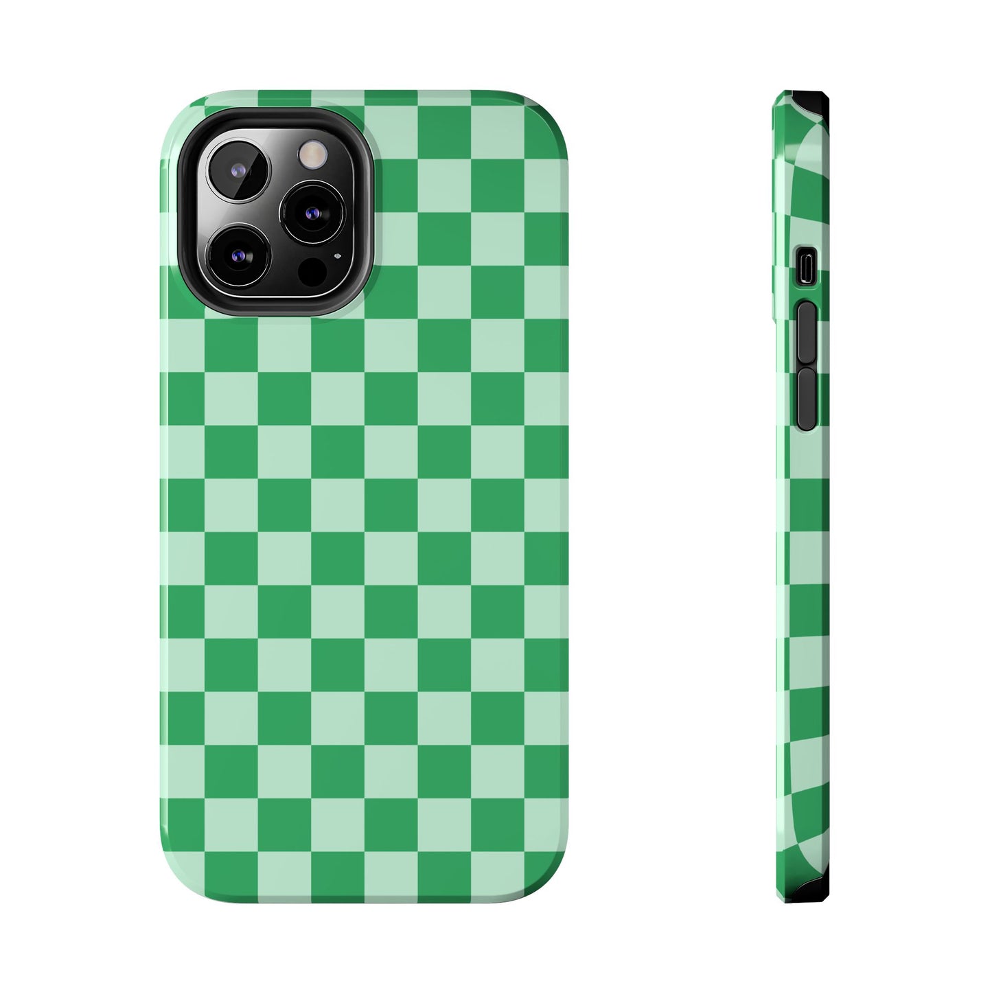 CHECKED GREEN-Tough Phone Cases