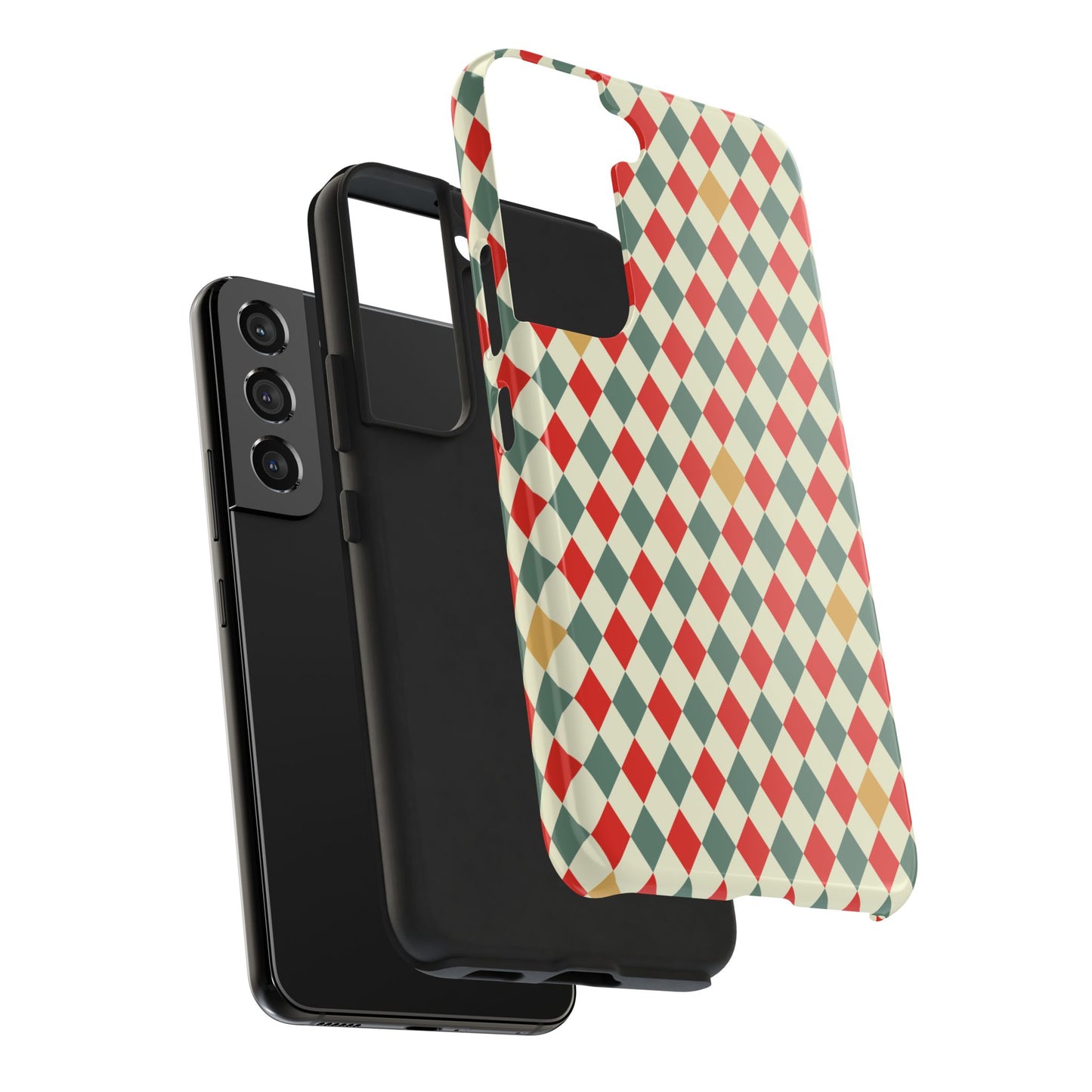 DIAMOND CHECKED CHRISTMAS COLORS-Tough Phone Cases