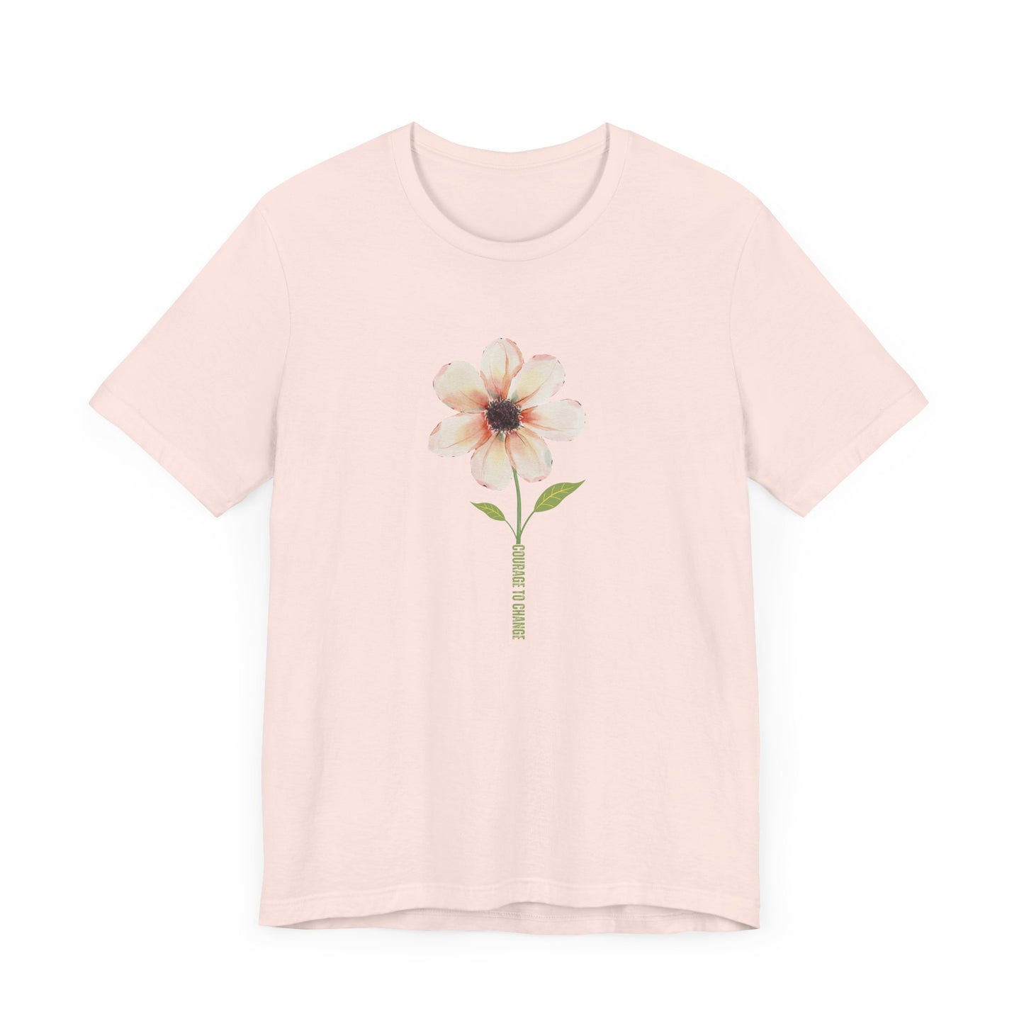 COURAGE TO CHANGE FLOWER-Unisex Jersey Short Sleeve Tee