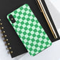 CHECKED GREEN-Tough Phone Cases