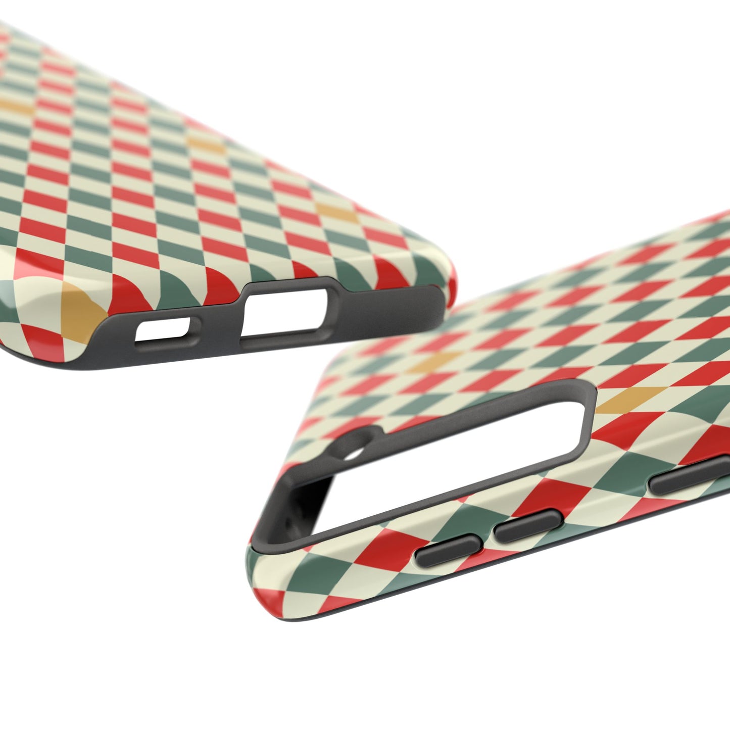 DIAMOND CHECKED CHRISTMAS COLORS-Tough Phone Cases