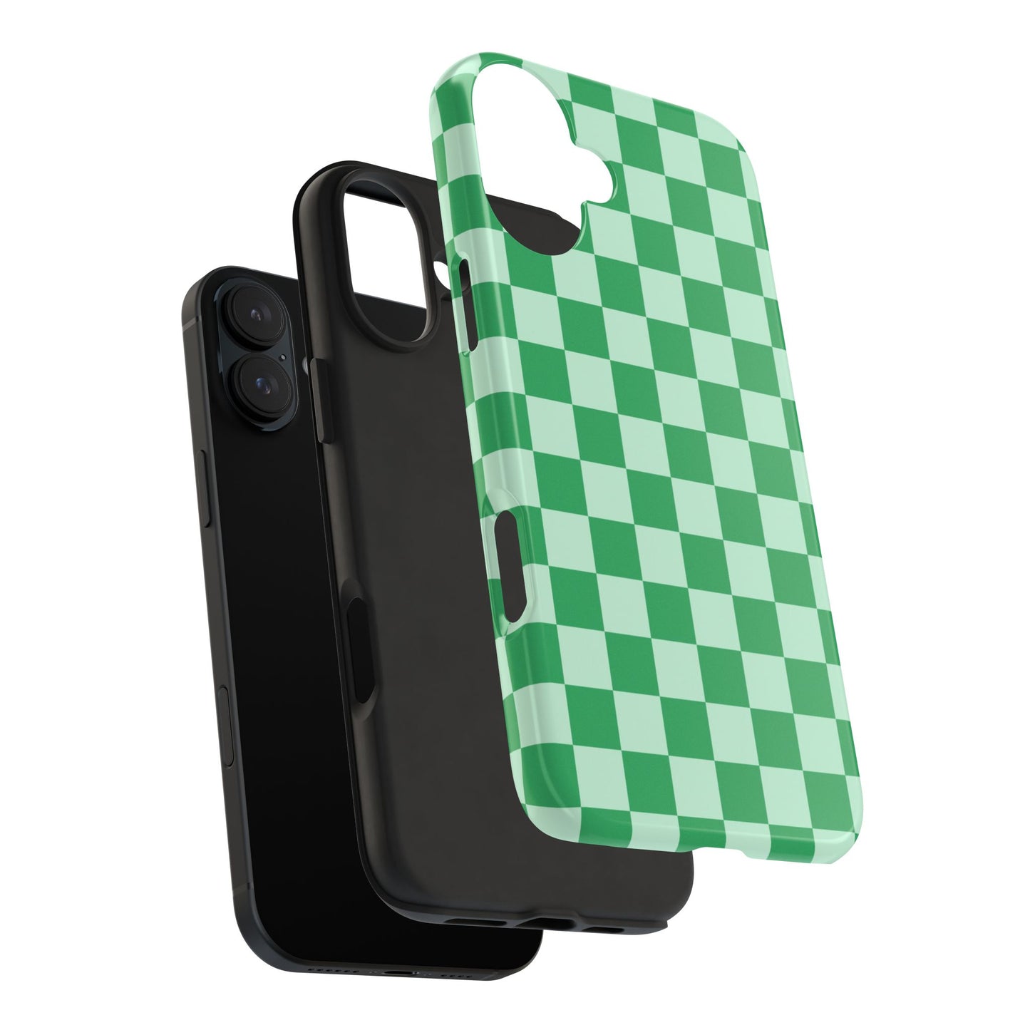 CHECKED GREEN-Tough Phone Cases